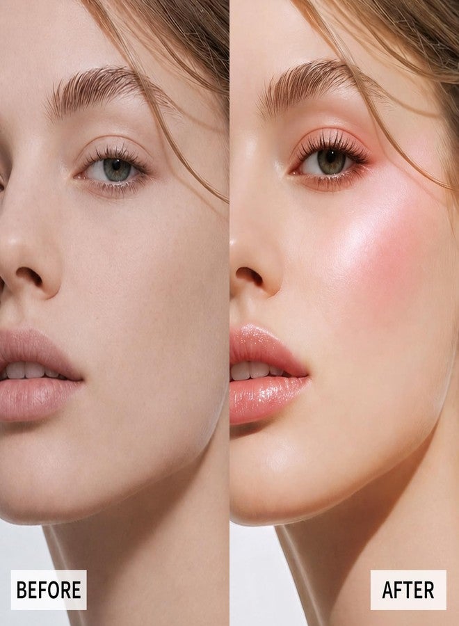 FOCALLURE Shimmer Face Highlighter Makeup Powder, Gel to Powder Glow Finish, Leaving a Lightweight & Healthy Radiance, Long Lasting Luminous Face Body Highlighter Makeup,PK02 Rosettes Light - Image 4