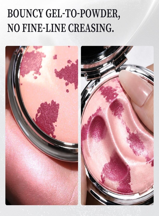 FOCALLURE Shimmer Face Highlighter Makeup Powder, Gel to Powder Glow Finish, Leaving a Lightweight & Healthy Radiance, Long Lasting Luminous Face Body Highlighter Makeup,PK02 Rosettes Light - Image 3