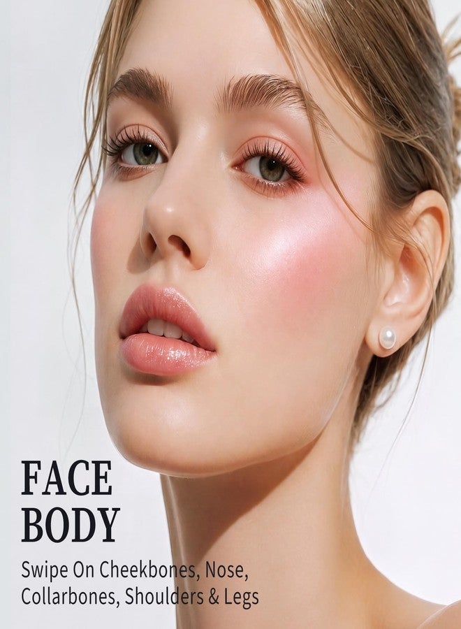 FOCALLURE Shimmer Face Highlighter Makeup Powder, Gel to Powder Glow Finish, Leaving a Lightweight & Healthy Radiance, Long Lasting Luminous Face Body Highlighter Makeup,PK02 Rosettes Light - Image 2