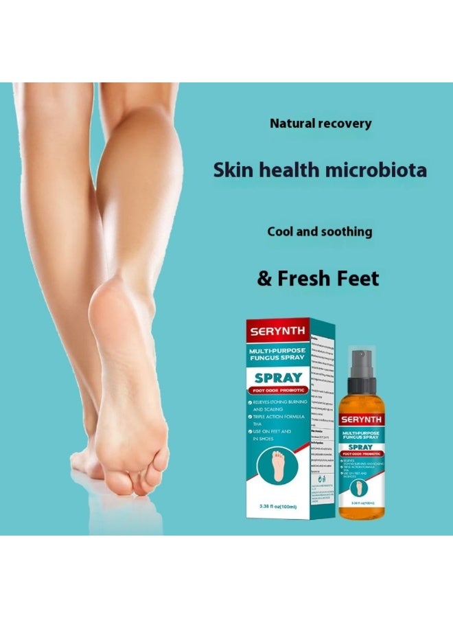 SERYNTH Foot Odor Probiotic Spray 100ML Foot Odour Remover Spray Multi Purpose Fungus Spray Relieve Itching Burning And Scaling Eliminates and Prevent Odor from Returning Cool Refresh Foot and Shoe Deodorant Spray - Image 4