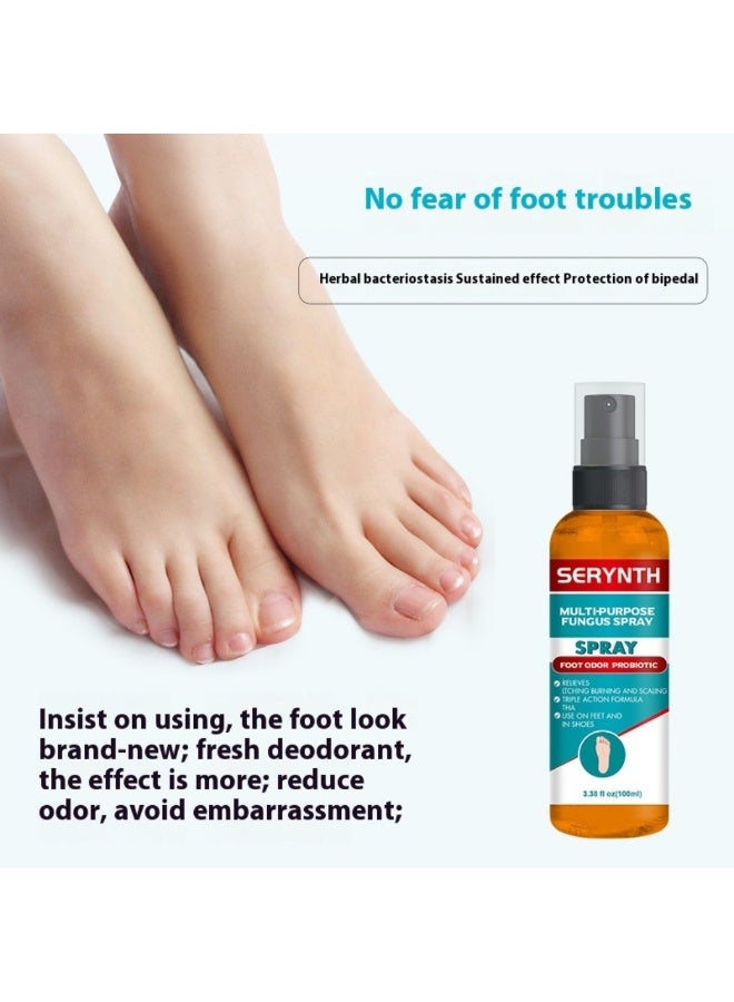 SERYNTH Foot Odor Probiotic Spray 100ML Foot Odour Remover Spray Multi Purpose Fungus Spray Relieve Itching Burning And Scaling Eliminates and Prevent Odor from Returning Cool Refresh Foot and Shoe Deodorant Spray - Image 5