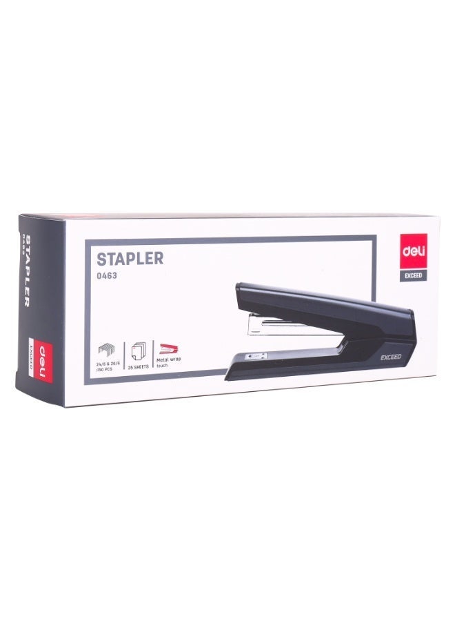 Deli E0463 Stapler – 25 Sheets, Durable Metal Design, Anti-Skid Base, Black - Image 5