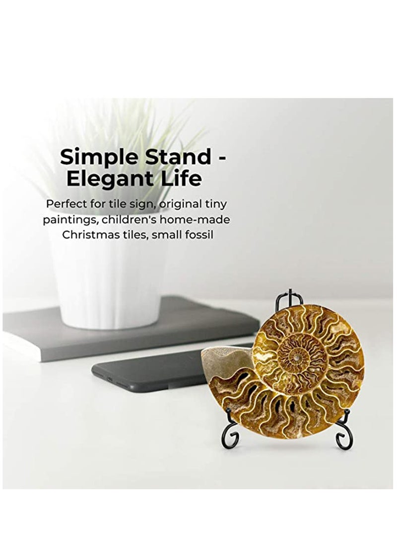 KASTWAVE 4 Pack Iron Display Stand, Black Iron Easel Plate Display Photo Holder Stand, Displays Picture Frames, Cookbooks, Decorative Plates, Tablets and Art - Image 5