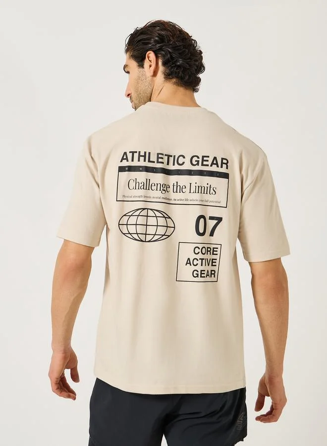 Styli Graphic Print Oversized Round Neck T-Shirt