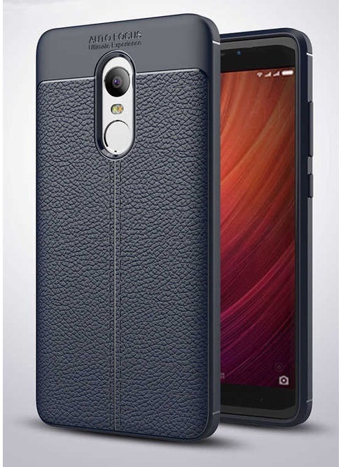 Xiaomi Redmi Note 4x Case Leather Textured Silicone with Camera Protection - Navy Blue
