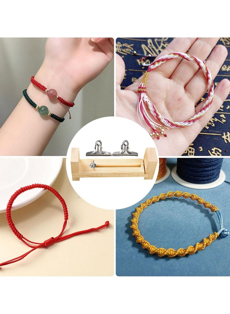 GGOOT Paracord Bracelet Jig | Adjustable Paracord Bracelet Maker with 2 Clips,Paracord Accessories DIY Wooden for Kids, Friends, Knitting Beginners, Knitting Lovers - Image 2