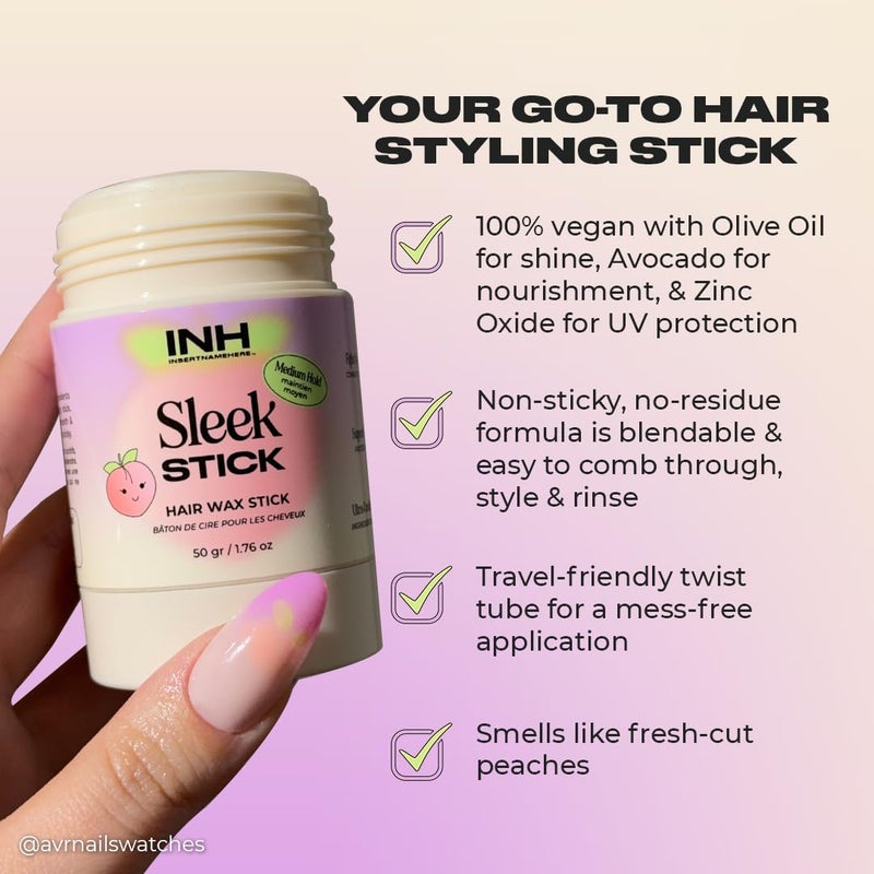 INH شمع شعر INH سليك ستيك للتشطيب والتنعيم | منتج تصفيف خالي من الفوضى وسهل الحمل للتخلص من الشعر المتطاير والتجاعيد. 1.76 أونصة - Image 3