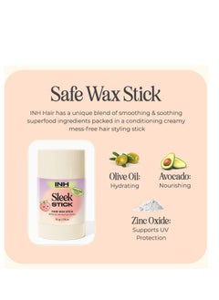 INH INH Hair Wax Sleek Stick Finishing & Smoothing Vegan Hair Wax Roller | Mess Free, Travel Friendly Styling Product for Flyaways and Frizz. 1.76 oz  - Image 5