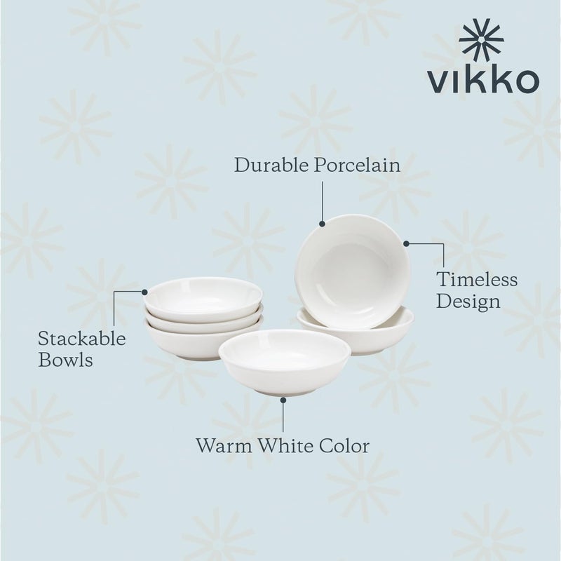 Vikko Small Bowls for Dips Set of 6 Dipping Sauce Cups 15 Ounce Round Soy Sauce Dish 28 Inch Small Ceramic Dipping Bowls Mini Bowls Charcuterie Bowls - Image 3