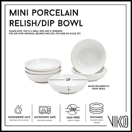 Vikko Small Bowls for Dips Set of 6 Dipping Sauce Cups 15 Ounce Round Soy Sauce Dish 28 Inch Small Ceramic Dipping Bowls Mini Bowls Charcuterie Bowls - Image 2