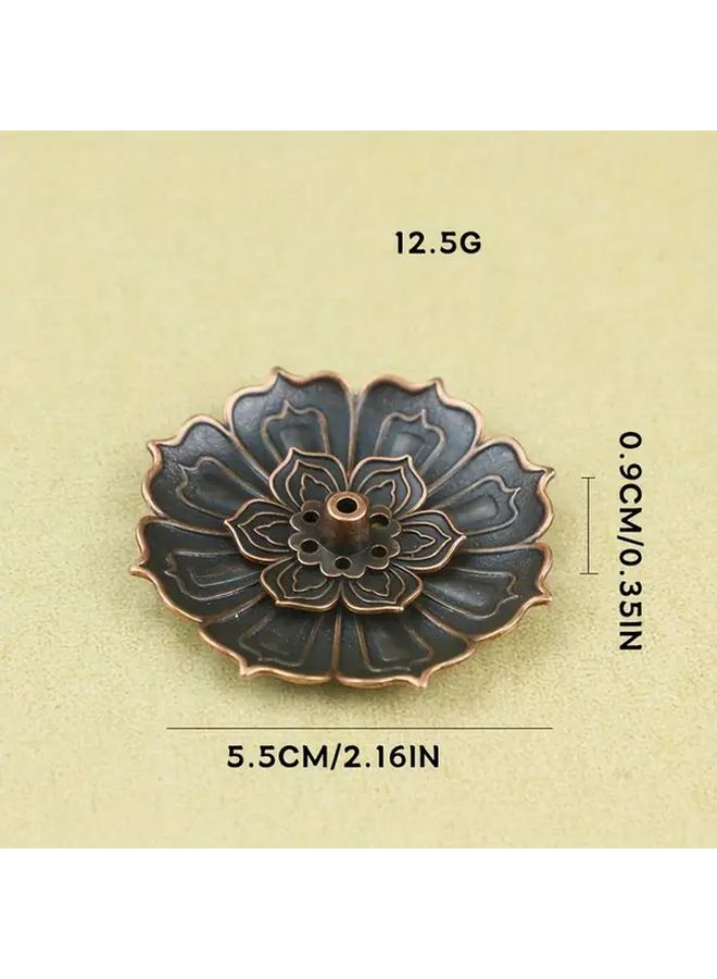Lotus Incense Burner Zinc Alloy Tibetan Style Incense Holder Feng Shui Wealth Ornament Zen Gift - Image 5