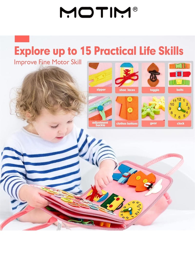 موتيم الأطفال الصغار المشغولون 1-4 سنوات نشاط المهارات الحركية الدقيقة السحابات الأبازيم أزرار لينة شعر التعلم لعبة اليد والعين التنسيق السفر لعبة مونتيسوري للأطفال - Image 3
