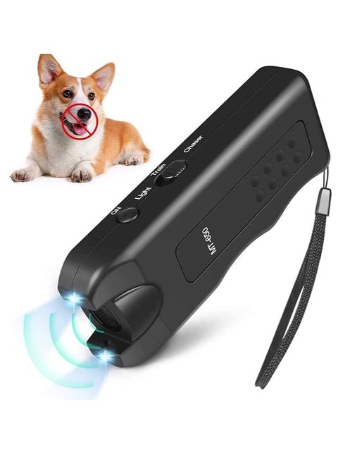 Handheld Dog Repellent, 3 in 1 Anti Barking Device, Ultrasonic Dog Bark Deterrents to Stop Dog Barking and Control Dog Barking with Dual Strobe LED Flashlight for Training