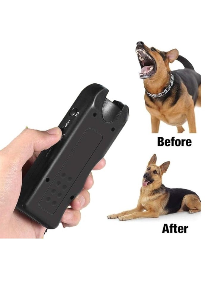 Handheld Dog Repellent, 3 in 1 Anti Barking Device, Ultrasonic Dog Bark Deterrents to Stop Dog Barking and Control Dog Barking with Dual Strobe LED Flashlight for Training