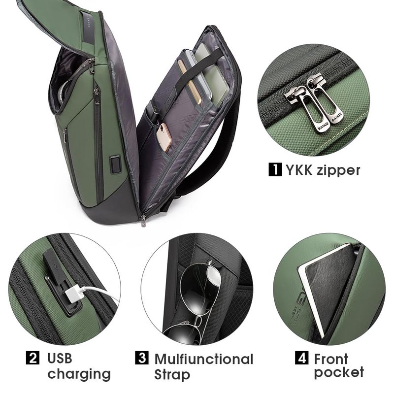 BANGE Business Smart Backpack Waterproof fit 15.6 Inch Laptop Backpack with USB Charging Port,Travel Durable Backpack - Image 4
