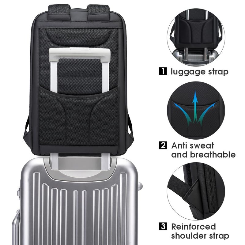 BANGE Business Smart Backpack Waterproof fit 15.6 Inch Laptop Backpack with USB Charging Port,Travel Durable Backpack - Image 5
