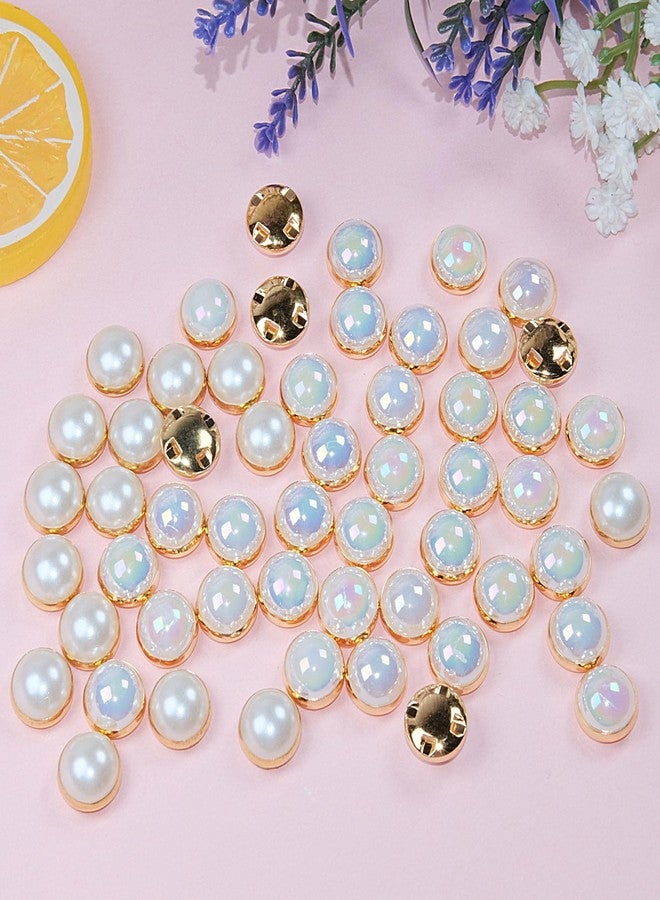 silllule 200Pcs Pearl Sew on Rhinestones for Crafting,8mm Claw Pearl Embellished Rhinestoness for DIY,Half Round Pearls for for Crafting Jewelry Handicrafts Clothes Bag Shoes-White(Silver Claw) - Image 3