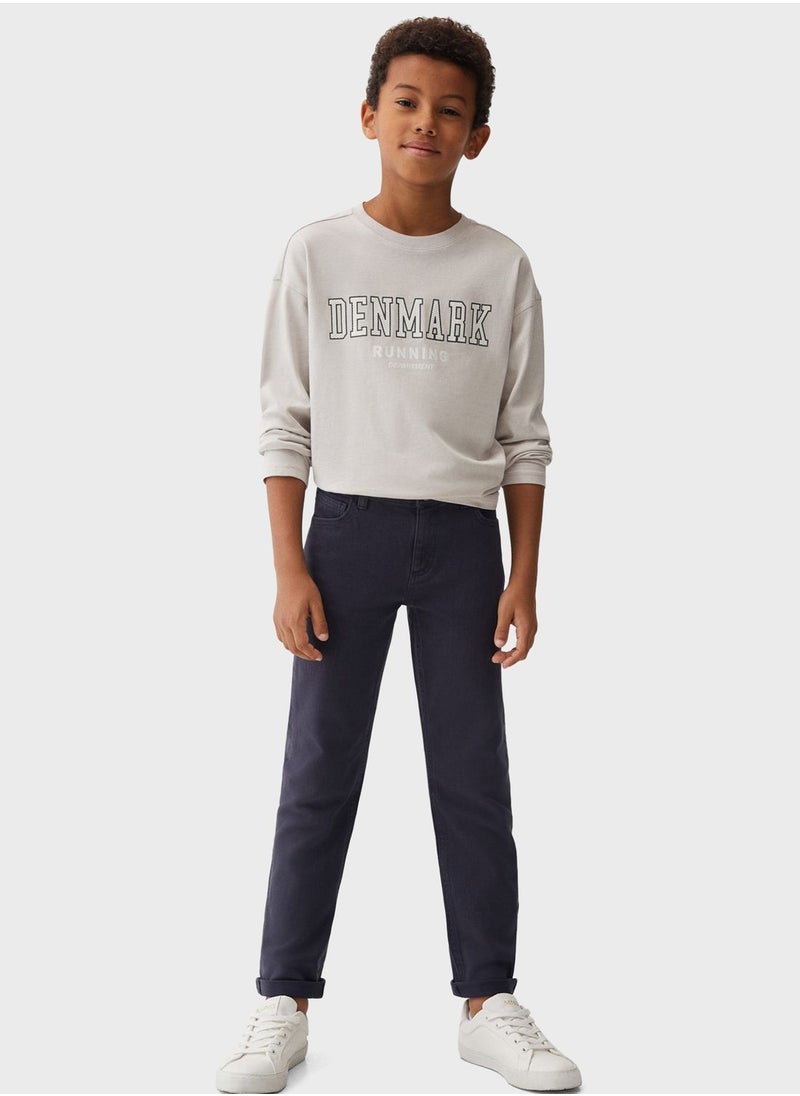 MANGO - Kids Text Print T-Shirt - Image 1