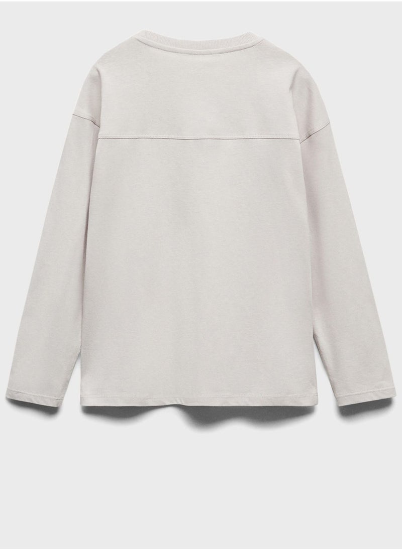 MANGO - Kids Text Print T-Shirt - Image 1