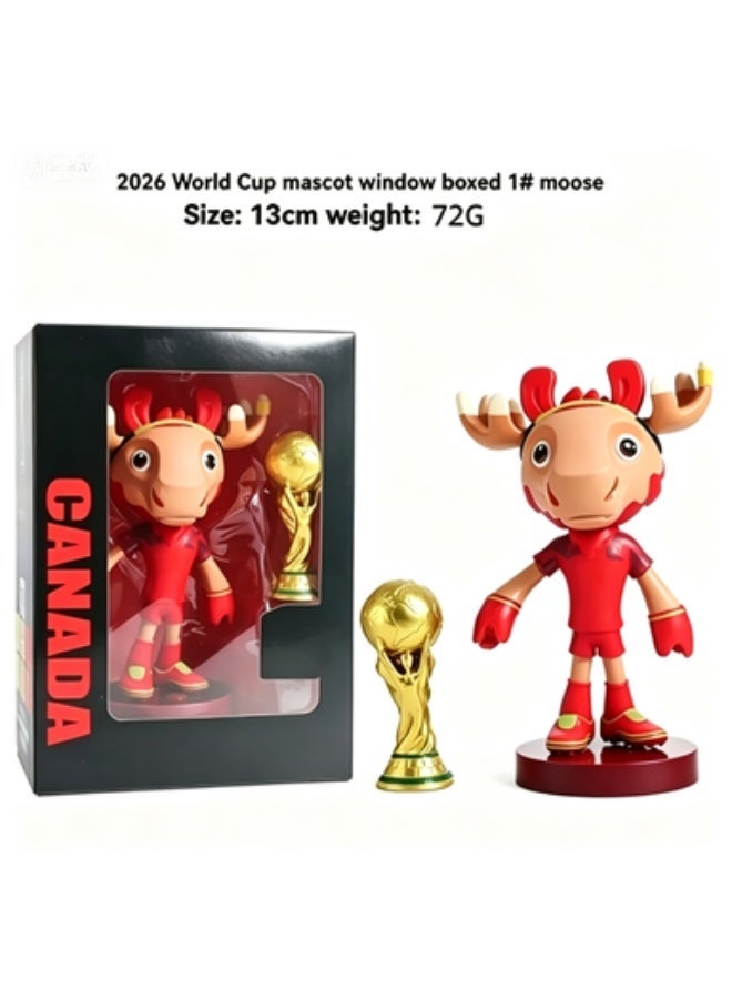 FIFA 2026 FIFA World Cup Mascot Figurine - Red Moose with Football, Display Box Included - Image 2