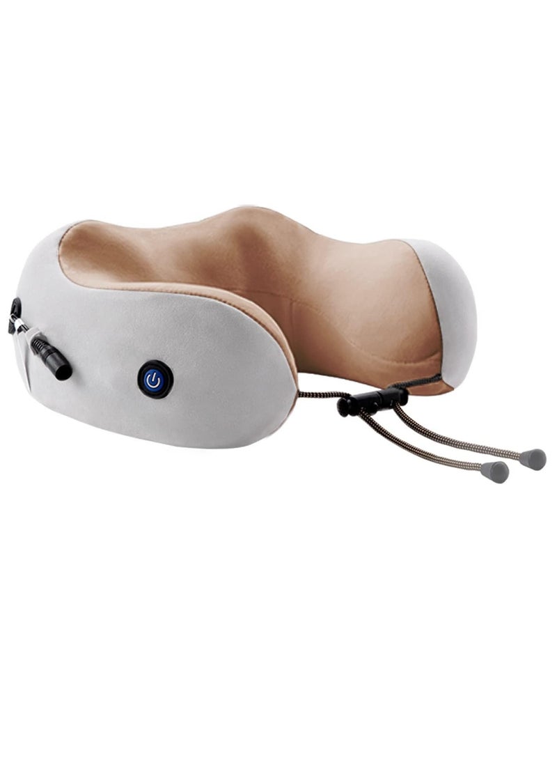 U-shaped Massage Pillow Electric Neck Massager 15min Timing Comfortable Vibration Massage Built-in Battery Massaging Neck Pillow for Neck Relax Pain Relief - Image 1