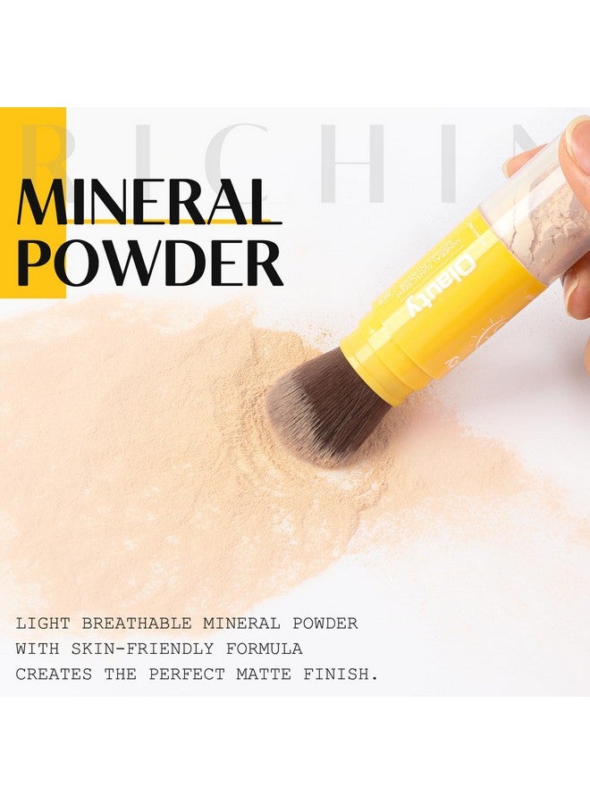 MinFei Mineral Sunscreen Setting Powder, Mineral Brush Setting Face Powder Makeup SPF 35 PA Oil Control Natural Matte Finish, Lightweight Breathable Concealer Brush Powder (Medium, 8g)  - Image 4
