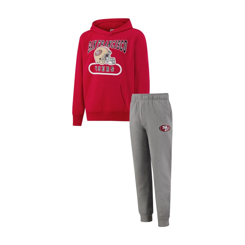 Ultra Game NFL Official Youth Super Soft Jogger & Hoodie Sweatshirt Set, San Francisco 49ers, Team Color, 4 - Image 1