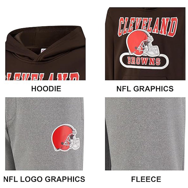 Ultra Game NFL Official Youth Super Soft Jogger & Hoodie Sweatshirt Set, San Francisco 49ers, Team Color, 4 - Image 2