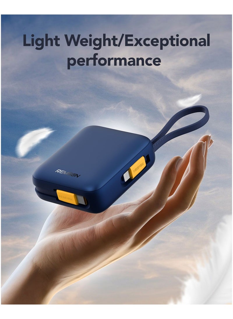 Remson Revo Charge 10,000 mAh 22.5W Power Bank QC 3.0 PD Charging USB-C Output Port with Built-in Type-C Hanging Cable and Lightning Cable Compatible for iPhone, Android and Other Smartphones - Image 2