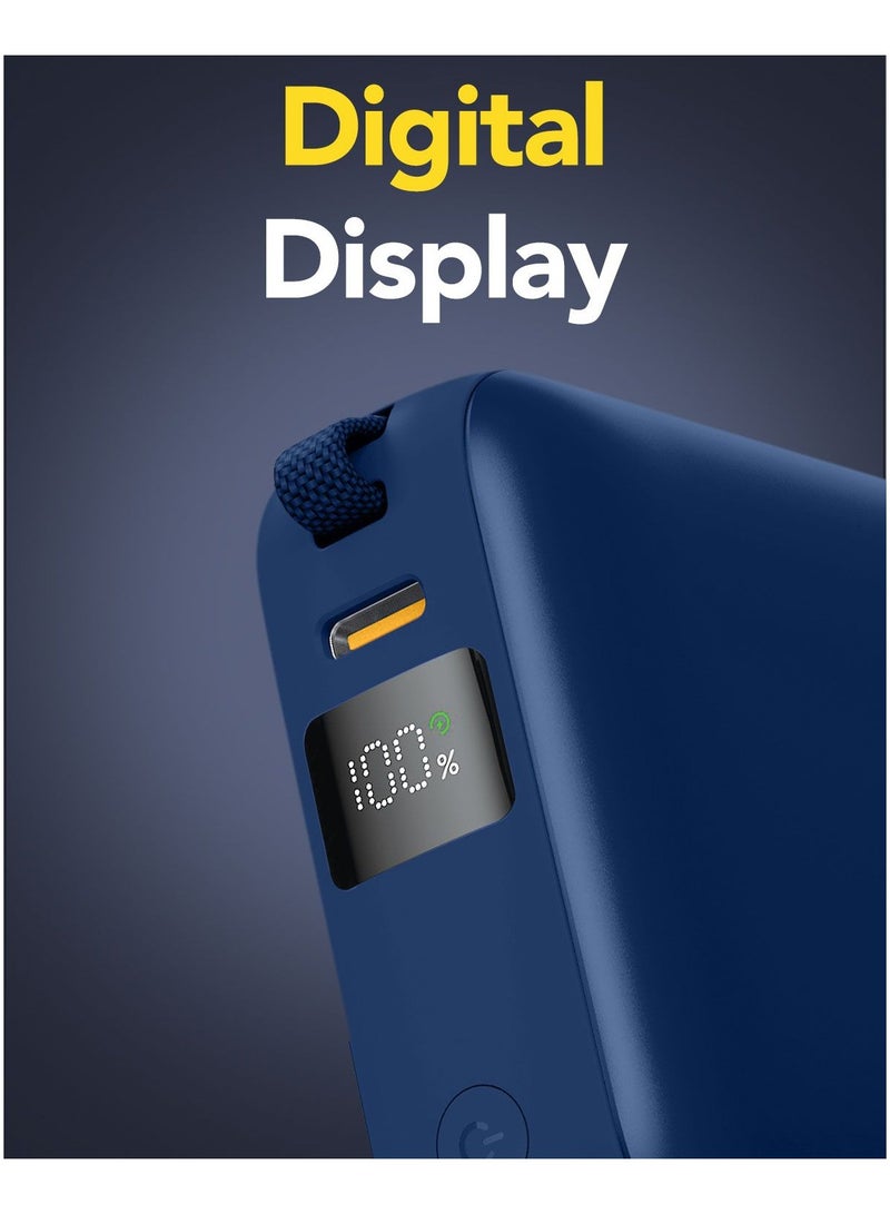 Remson Revo Charge 10,000 mAh 22.5W Power Bank QC 3.0 PD Charging USB-C Output Port with Built-in Type-C Hanging Cable and Lightning Cable Compatible for iPhone, Android and Other Smartphones - Image 3