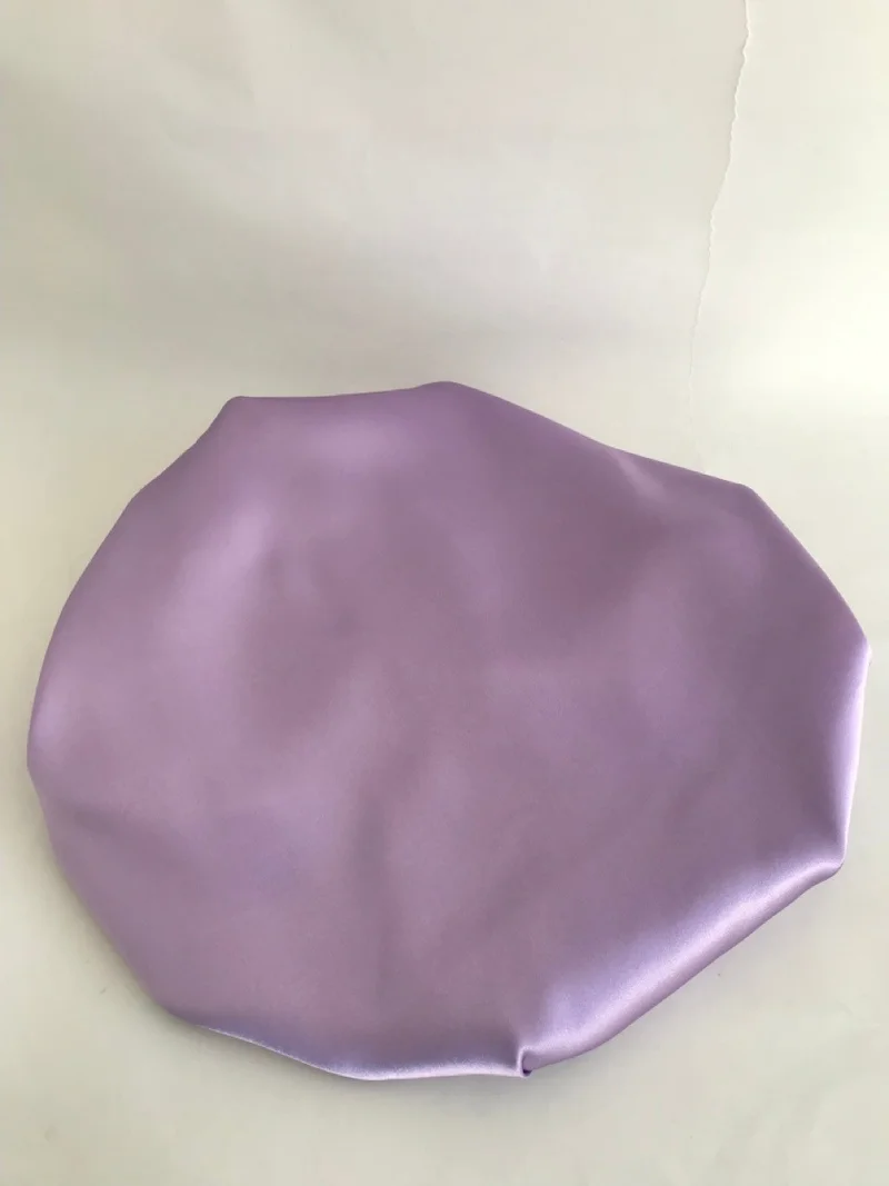 Pratik Dikisco Practical Dikisco Double Sided Lilac and White Satin Hair Cap / Beret for Curly Hair