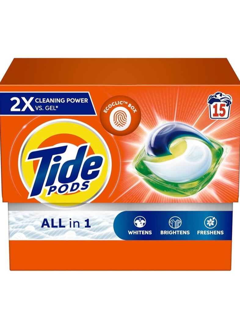 Tide Tide Original All In One Laundry Detergent Pods Whitens Brightens Freshens 15 Count 307.5g 