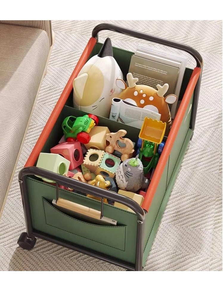 GUDOO - Playroom Toy Organizer with Wheels Toys Storage Bins Toy Box for Playroom Toy Storage Organizer Toy Bin Green 49 * 37 * 48cm - Image 1