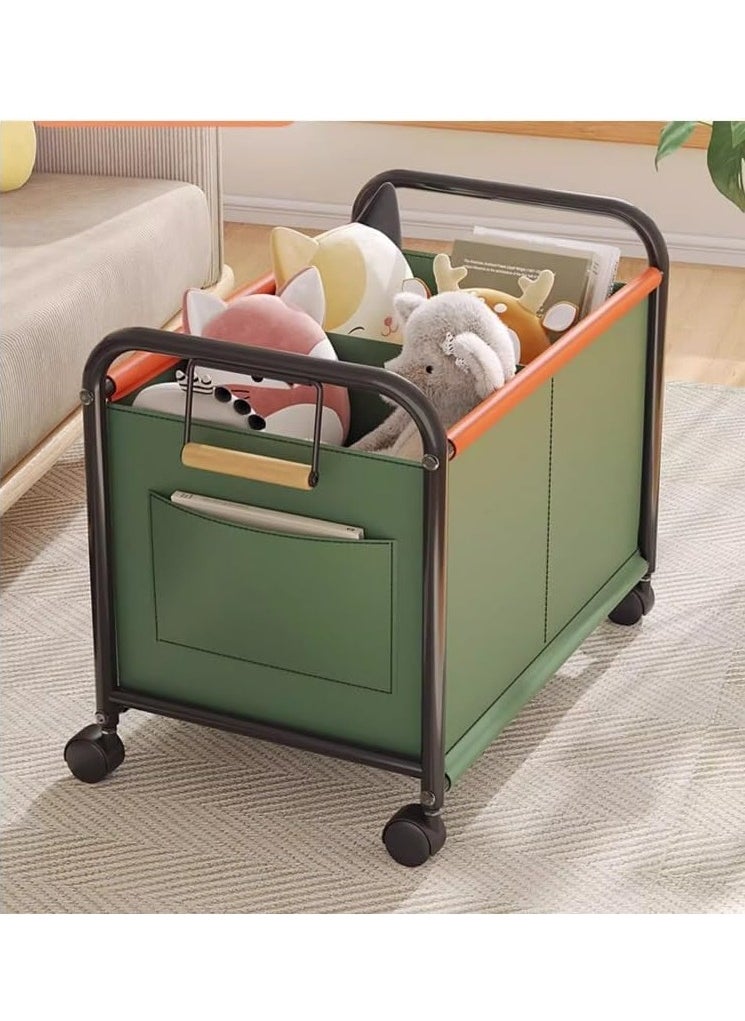GUDOO - Playroom Toy Organizer with Wheels Toys Storage Bins Toy Box for Playroom Toy Storage Organizer Toy Bin Green 49 * 37 * 48cm - Image 1