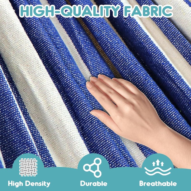 Anyoo Outdoor Cotton Hammock with Tree Straps, Comfortable Fabric Hammock with 40CM Curved Wooden bar, Portable Hammock with Compact Travel Bag, Perfect for Indoor Balcony Garden Patio Yard - Image 3