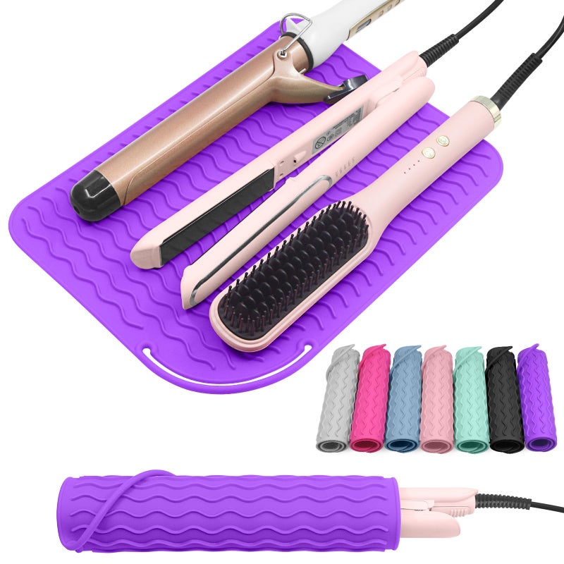 Suafrnut Plus Size Silicone Heat Resistant Mat Portable Travel Hot Tools Pad Cover for Curling Iron Flat Iron Hair Straightener and Other Hair Styling Tools120 x 90