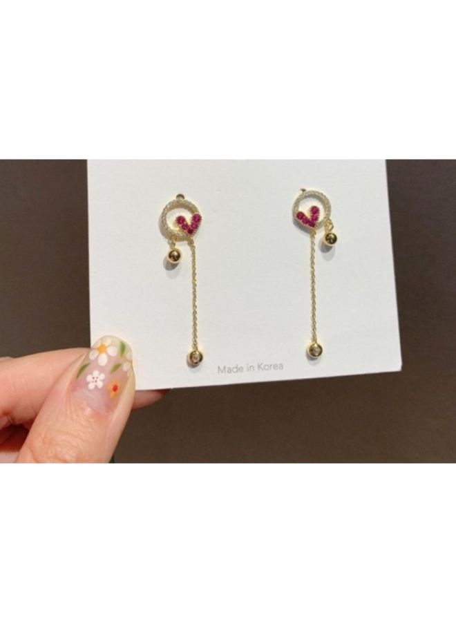 اليشمك أقراط متدلية بتصميم رفيع مصنوعة من الفضة الإسترلينية عيار 925 ومرصعة بحجر الراين - Image 3