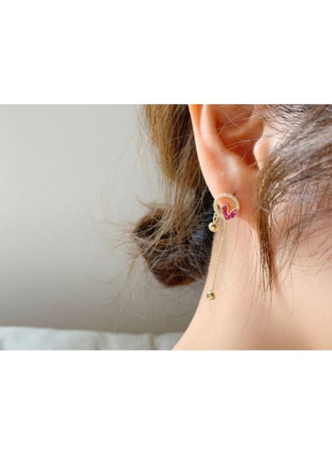 اليشمك أقراط متدلية بتصميم رفيع مصنوعة من الفضة الإسترلينية عيار 925 ومرصعة بحجر الراين - Image 2