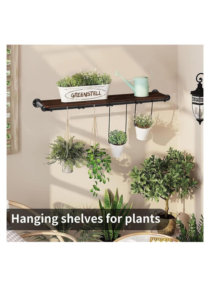 Arabest Clothes Rack Wall Mounted, Heavy Duty Iron Garment Bar with 3 S-Shaped Hooks, Industrial Pipe Garment Rack Detachable Adjustable - Image 3