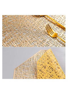 Anmi 6 PCS  PVC place mat  heat Insulation washable gold table mats Hollow out placemats  - Image 2