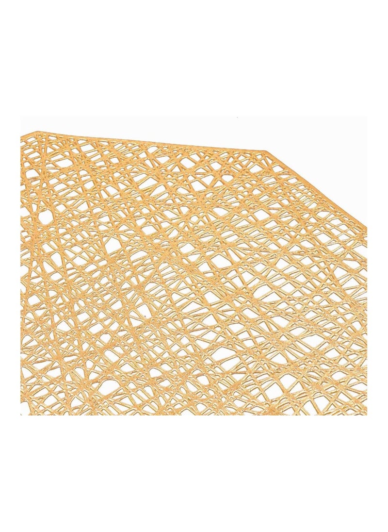 Anmi 6 PCS  PVC place mat  heat Insulation washable gold table mats Hollow out placemats  - Image 4