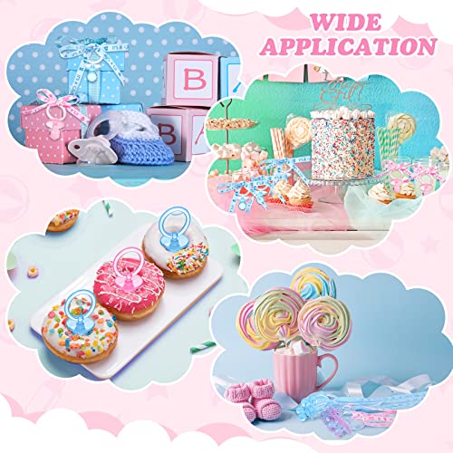 Junkin 60 Pieces Baby Shower Pacifiers Necklace Acrylic Pacifiers Necklace Charm for Baby Shower Party Favors Decorations, Women Style(Pink, Blue) - Image 5