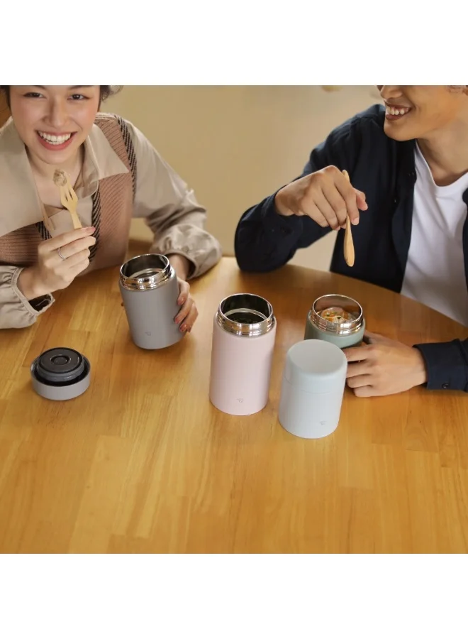 زوجيروشي Zojirushi Stainless Steel Vacuum Insulated Food Jar,0.52L,Medium Gray (Hm)