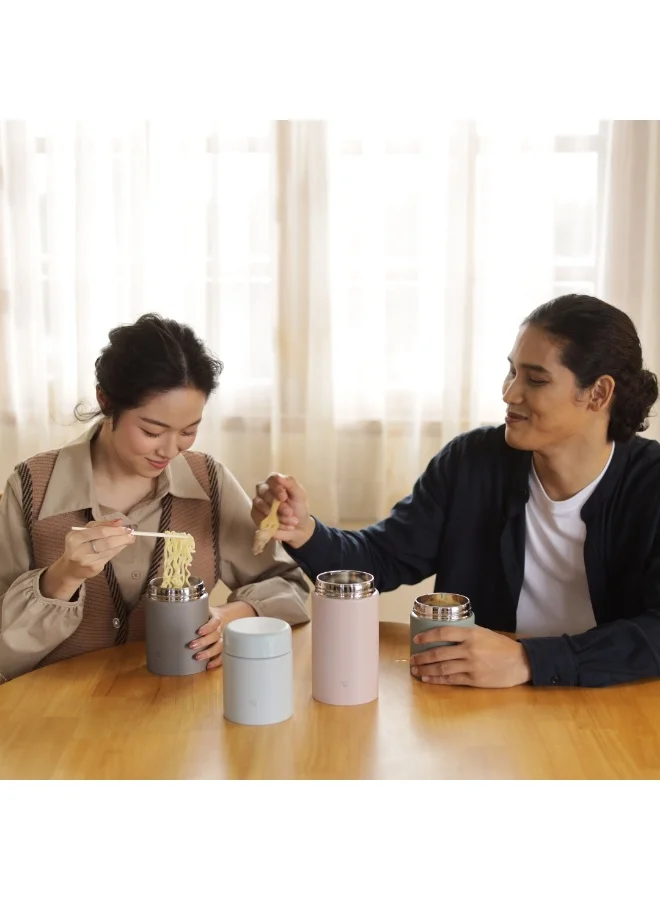 زوجيروشي Zojirushi Stainless Steel Vacuum Insulated Food Jar,0.52L,Medium Gray (Hm)