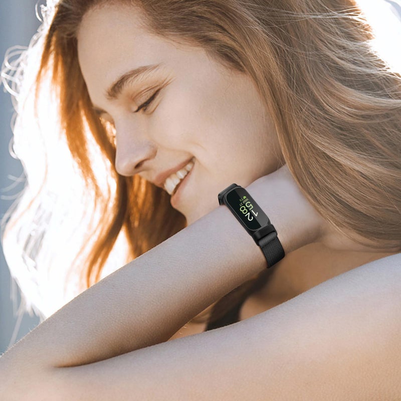 FINTIE Elastic Bands Compatible with Fitbit Inspire 3 2 HR 1 / Ace 3 2, Adjustable Stretchy Nylon Loop Band Breathable Replacement Strap Accessory Wristband, Black - Image 5