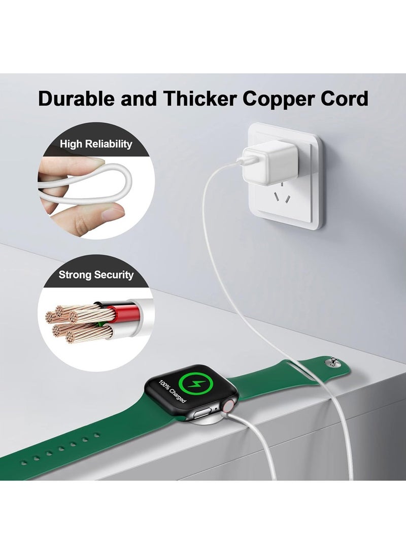 X-level Apple Watch Charger Magnetic Fast Charging Cable [Portable] Magnetic Wireless Charging Compatible with iWatch Series Ultra/10/9/8/7/6/SE/5/4/3/2-[3.3FT] White - Image 4