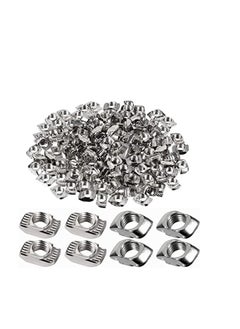Y&D T Nuts T-Slot Nut Hammer Head Fastener Nickel-Plated Carbon Steel Sliding for Aluminum Profile, 100pcs M5 Half Round Roll in T-Nut Sturdy and Durable, Convenient Your Storage Use  - Image 1