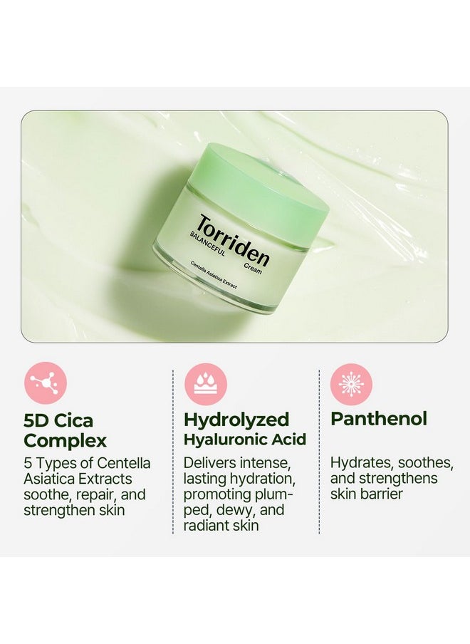 Torriden Torriden BALANCEFUL Cica Cream, Soothing and Nourishing Moisturizer that Hydrates, Moisturizes, and Soothes with 5 Different Centella Asiatica Extract for Oily, Combo, and Sensitive Skin  - Image 5
