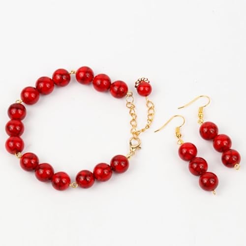 Xilitata Beads for Bracelets Red Beads 6MM Beads Red Turquoise Bead Crystal Gemstone Beads for Bracelets, Natural Stone Beads for Jewelry Making 60pcs - Image 4