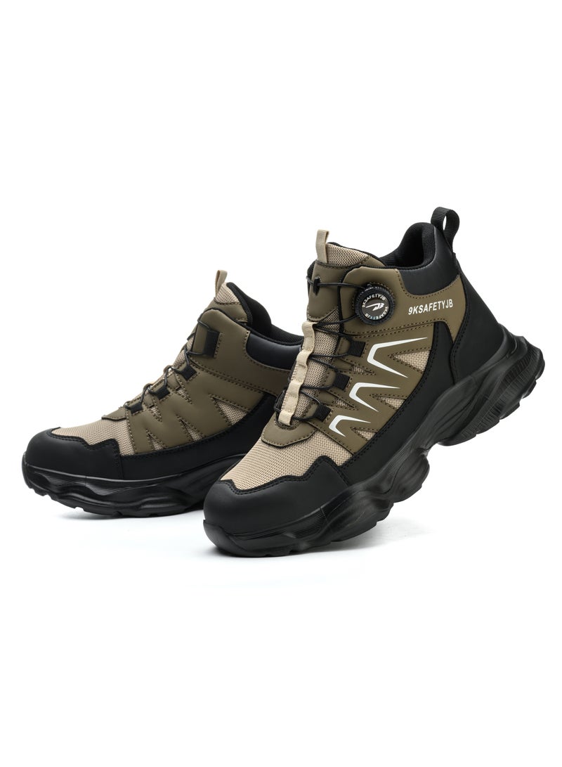Work Shoes Men's High Lightweight Safety Boots Women's Breathable Safety Shoes Sporty Steel Cap Shoes Work Safety Shoes 45  - Image 1
